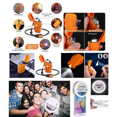 Promotek USB Rechargeable Flameless Lighter + LED Ring Light (Orange)