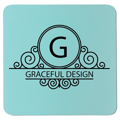 3 3/4" x 3 3/4" Square Teal/Black Silicone Coaster