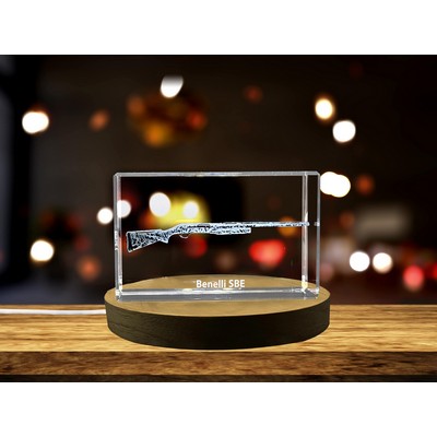 Benelli SBE Semi-Automatic Shotgun Design Laser Engraved Crystal Display