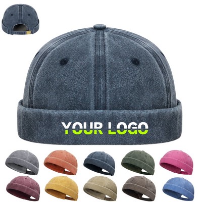 Washed Cotton Brimless Hat