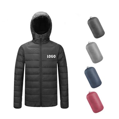 Men's Down Cotton Jacket With Hood