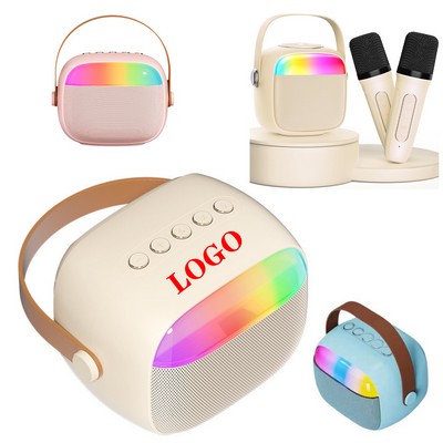 Mini Portable Karaoke Bluetooth Speaker With Microphones
