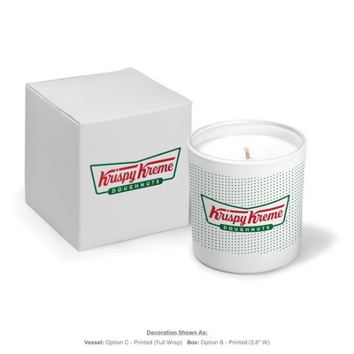 9 oz. White Candle with Gift Box - Printed