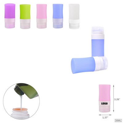 38ml BPA-Free Silicone Cylinder Travel Bottle With Leak-Proof Flip-Up Lid