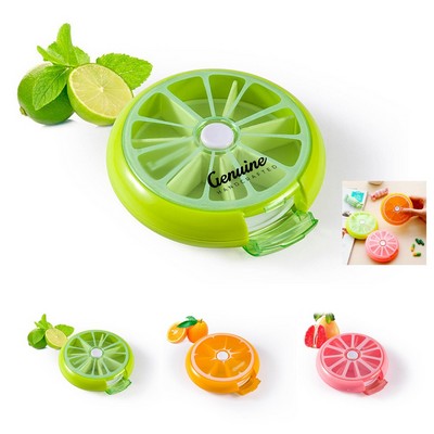 Round 7 Compartment Pill Box with Transparent Lid