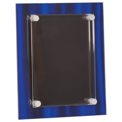 Smooth Blue Velvet Acrylic Floating Plaque