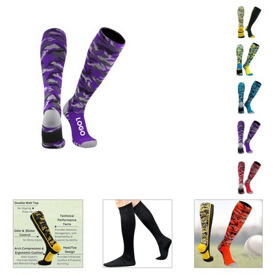 Knee-High Knitted Baseball Socks(sizes 7-12)