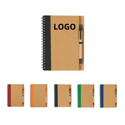 A5 Coil Book w/ Pen-140 Pages