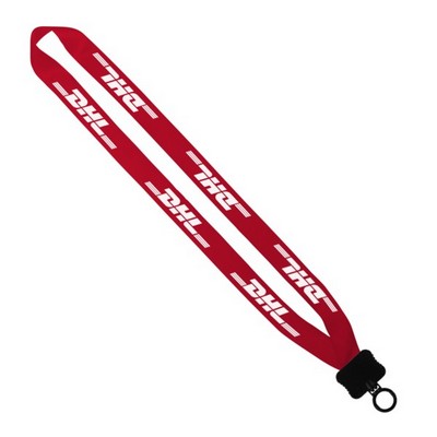 3/4" Polyester Lanyard with Plastic Clamshell and O-Ring