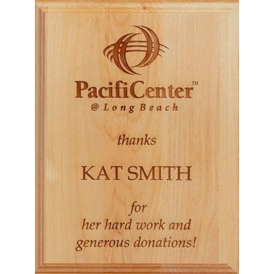 Alder Plaque w/Laser Engraved Into The Wood (5"x7")