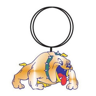 Bulldog Mascot Executive Keychain w/Mirrored Back (12 Square Inch)