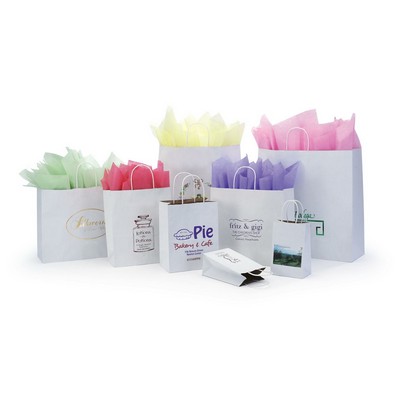 Duet White Kraft Paper Shopping Bag (13"x6"x15")