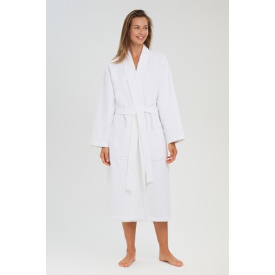 The Grid Pattern Chamois Shawl Robe