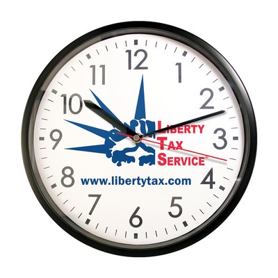 Clock - 11.5" Black Wall Clock Full Color