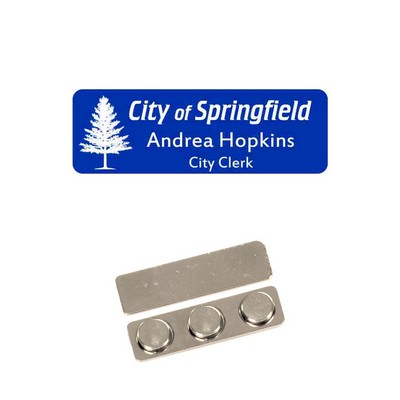 Name Badge Royal Blue Plastic - 1x3 laser engrave to white. No Minimums