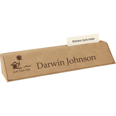 Laser Engraved Desk Wedge - Light Brown/Engraves Black
