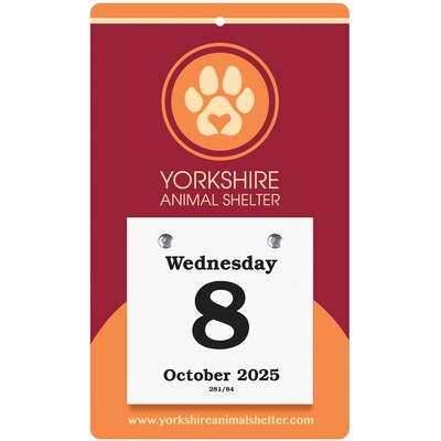 Daily Date Value Trimmed Calendar - 4x7