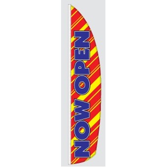 8' Poly-Knit Stock Feather Flag (Now Open w/Striped Background)