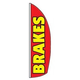 8' Poly-Knit Stock Feather Flag w/Pole Kit (Brakes w/Red Background)