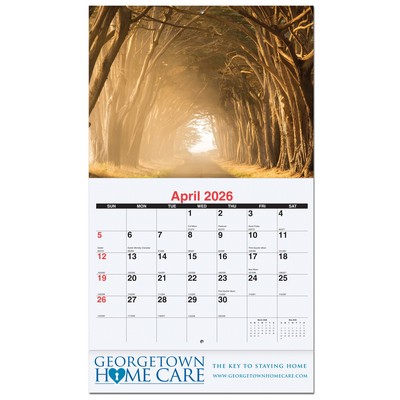 Serene Sunsets Monthly Wall Calendar w/Staples (10 5/8"x18¼")