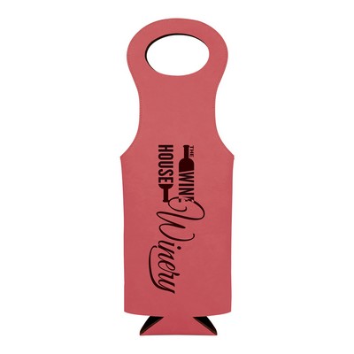 Pink Leatherette Wine Bag