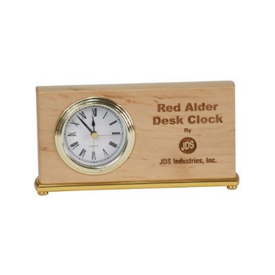 7.5" x 4" Red Alder Horizontal Desk Clock
