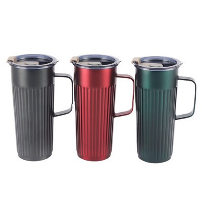 Insulated Stainless Steel Cup with Lid and Handle