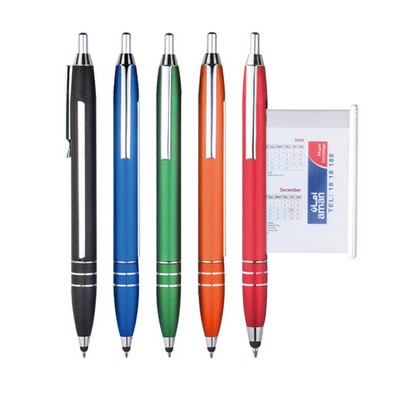 Customized Advertising Banner Ballpoint Pen w/Stylus Tip