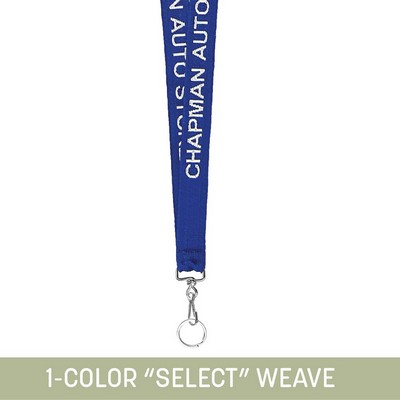 3/4" Woven Lanyard w/ Swivel Snap & Split Ring - "Select" Weave