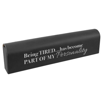 Faux Leather Pill Box, Black, 9 3/4" x 2 1/2"