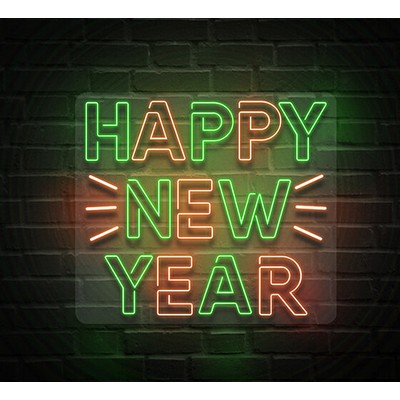 Happy New Year Sparks Neon Sign