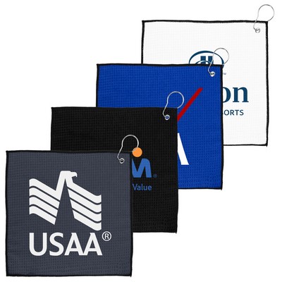 EcoWaffle 12x12 rPET Golf Towel (Factory Direct 10-12 Weeks Ocean)
