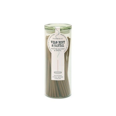 Haze 100 Count Incense Sticks In Green Milky Glass Jar - Wild Mint & Santal