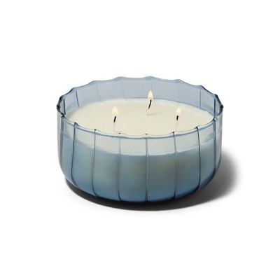 Ripple 12 Oz Transparent Blue Ribbed Borosilicate Glass - Peppered Indigo