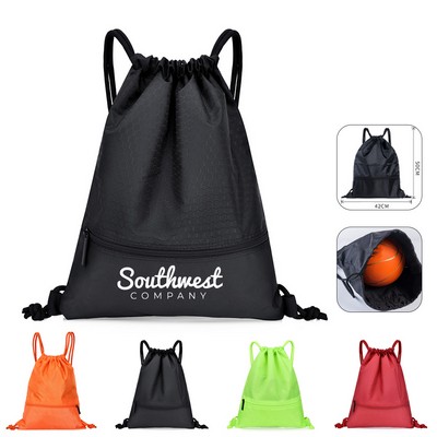Oxford Large Capacity Drawstring Backpack with Zipper
