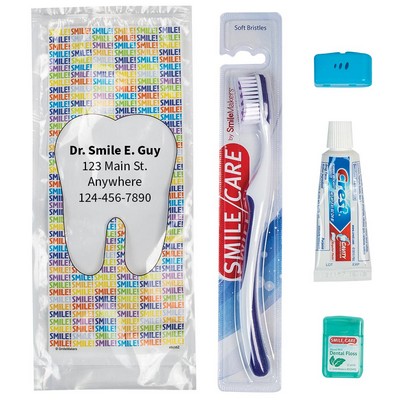 Custom Adult Smile! Basic Zippered Bag Dental Kits