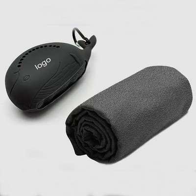 Portable Microfiber Cooling Towel with Silicone Case