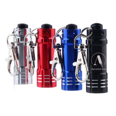 Mini Aluminum LED Flashlight With Lobster Clip