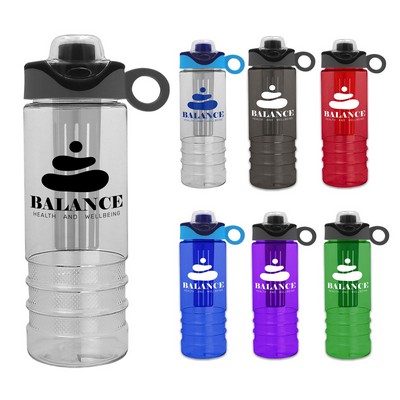 24 Oz. Salute-Drink-Thru Snap On Silicone Loop Handle Lid & Infuser