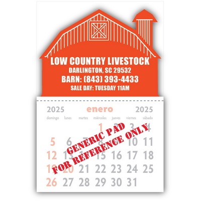 Designer Shaped Kwik-Stik Vinyl Calendar w/ Barn Shape