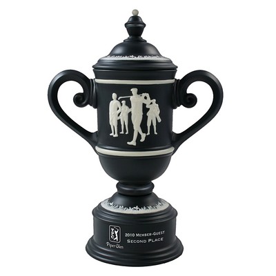 Men's Vintage Ceramic Golf Cup Trophy - Black / Bone
