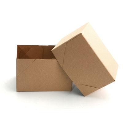 Natural Beige 2 Piece Lock Corner Design Gift Box (6 1/2" x 6 1/2" x 4")