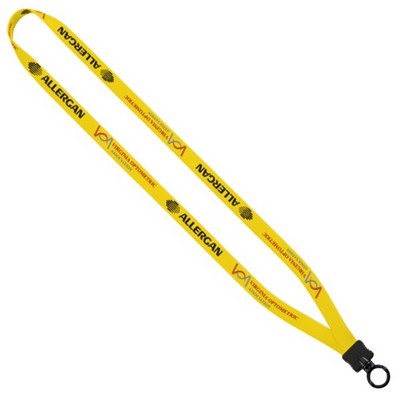 1/2" Dye-Sublimated Stretchy Elastic Lanyard with Plastic Clamshell and Plastic O-Ring