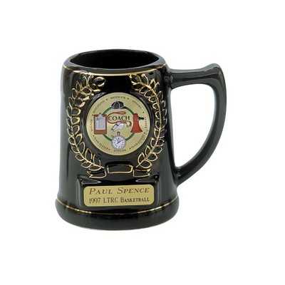 21 Black Oz. Ceramic Stein w/ 2" Logo