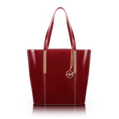 CRISTINA | Red Leather Tablet Tote | McKleinUSA