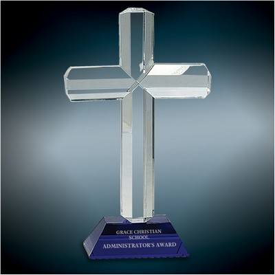 Crystal Christian Cross Award, 8 1/2"