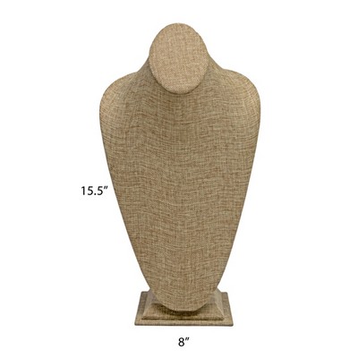 Burlap Necklace Jewelry Bust Stand X-Large