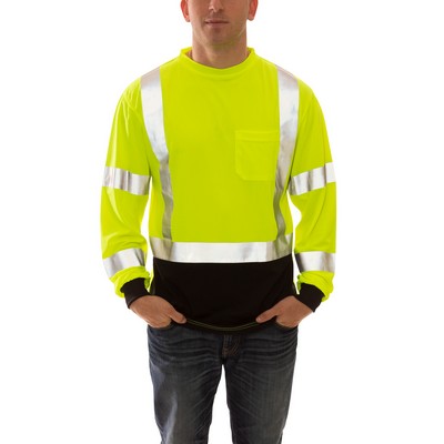 Job Sight™ Fl Lime Green/Black Long Sleeve Shirt