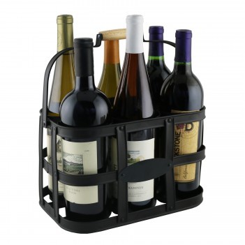 Six-Bottle Metal Wine Caddy
