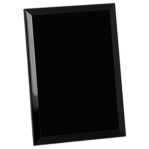 9" x 7" Black Glass Mirror Plaque